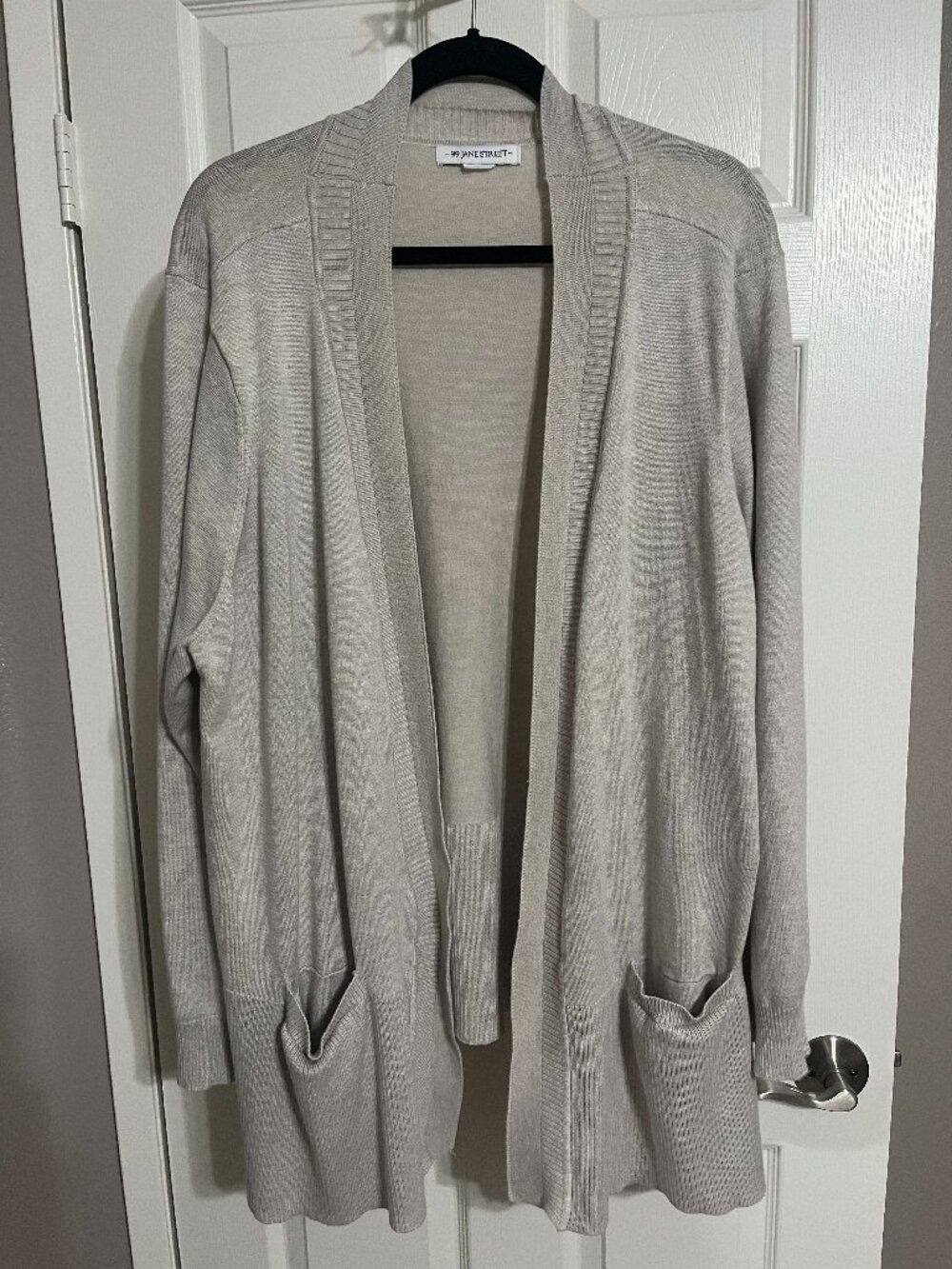 99 Jane Street Long Open Front Cardigan Sweater Neutral Beige